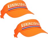 4x stuks oranje Koningsdag zonneklep - Nederlandse vlag - Feest pet / sun visor