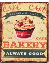 Clayre & Eef Plaque de texte 20x25 cm Vert Fer Cupcake Bakery Plaque murale