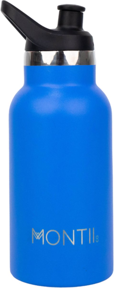 MontiiCo Mini thermosfles - dubbelwandig RVS - 350ml - Blueberry blauw