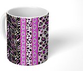 Mok - Koffiemok - Design - Panterprint - Paars - Ketting - Mokken - 350 ML - Beker - Koffiemokken - Theemok