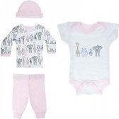 babykleding Safari set 4-delig meisjes wit/roze maat 50-56