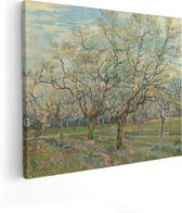 Artaza Canvas Schilderij De Witte Boomgaard - Vincent van Gogh - 100x80 - Groot - Kunst - Wanddecoratie Woonkamer