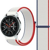 Nylon Smartwatch bandje - Geschikt voor Strap-it Samsung Galaxy Watch 46mm nylon band - Frankrijk - Strap-it Horlogeband / Polsband / Armband