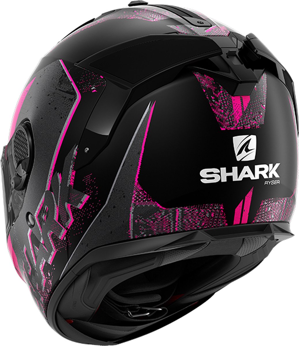 SHARK SPARTAN GT RYSER Motorhelm Integraalhelm Mat Zwart Antraciet Violet - Maat XL – foto 3
