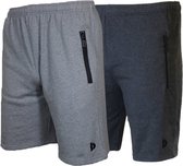2-Pack Donnay Joggingshort - Sportshort - Heren - Maat XL - Silver-marl/Charcoal