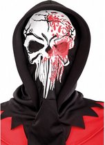 skeletmasker BloodyÂ textiel zwart/wit one-size