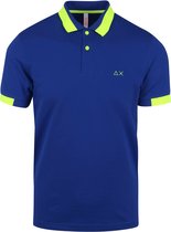 Sun68 - Blauw Geel Polo - Modern-fit - Heren Poloshirt Maat XL