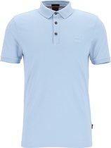 HUGO BOSS Passenger slim fit polo - stretch heren polo korte mouw - grijs-blauw - Maat: XL