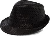 hoed Spangles polyester zwart one-size