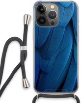 Case Company® - iPhone 13 Pro hoesje met Koord - Pauw - Telefoonhoesje met Zwart Koord - Extra Bescherming aan alle Kanten en Over de Schermrand