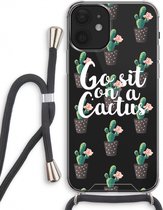 Case Company® - iPhone 12 hoesje met Koord - Cactus quote - Telefoonhoesje met Zwart Koord - Extra Bescherming aan alle Kanten en Over de Schermrand