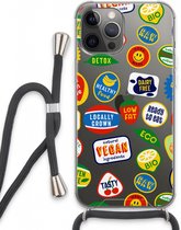 Case Company® - iPhone 13 Pro Max hoesje met Koord - Fruitsticker - Telefoonhoesje met Zwart Koord - Extra Bescherming aan alle Kanten en Over de Schermrand