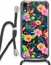 Case Company® - iPhone XR hoesje met Koord - Tropisch 2 - Telefoonhoesje met Zwart Koord - Extra Bescherming aan alle Kanten en Over de Schermrand