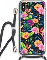 Case Company® - iPhone XS Max hoesje met Koord - Tropisch 2 - Telefoonhoesje met Zwart Koord - Extra Bescherming aan alle Kanten en Over de Schermrand