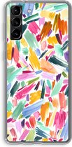 Case Company® - Samsung Galaxy S21 Plus hoesje - Watercolor Brushstrokes - Soft Cover Telefoonhoesje - Bescherming aan alle Kanten en Schermrand