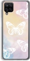 Case Company® - Samsung Galaxy A12 hoesje - White butterfly - Soft Cover Telefoonhoesje - Bescherming aan alle Kanten en Schermrand