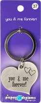 sleutelhanger You & Me hart 10 x 4 cm ijzer zilver