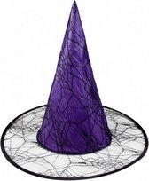 heksenhoed Wicca 40 cm polyester transparant/paars one-size