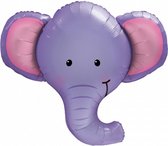 folieballon olifant 99 cm folie paars