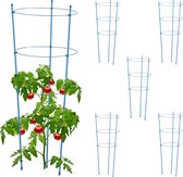 Relaxdays plantensteun tomaten - set van 6 - plantenklimrek metaal - klimplantensteun rond