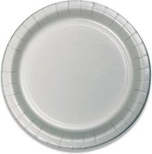 feestborden 18 cm karton zilver 8 stuks