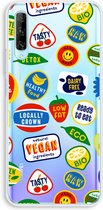 Case Company® - Huawei P Smart Pro hoesje - Fruitsticker - Soft Cover Telefoonhoesje - Bescherming aan alle Kanten en Schermrand