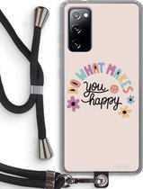 Case Company® - Samsung Galaxy S20 FE / S20 FE 5G hoesje met Koord - Happy days - Telefoonhoesje met Zwart Koord - Bescherming aan alle Kanten en Over de Schermrand