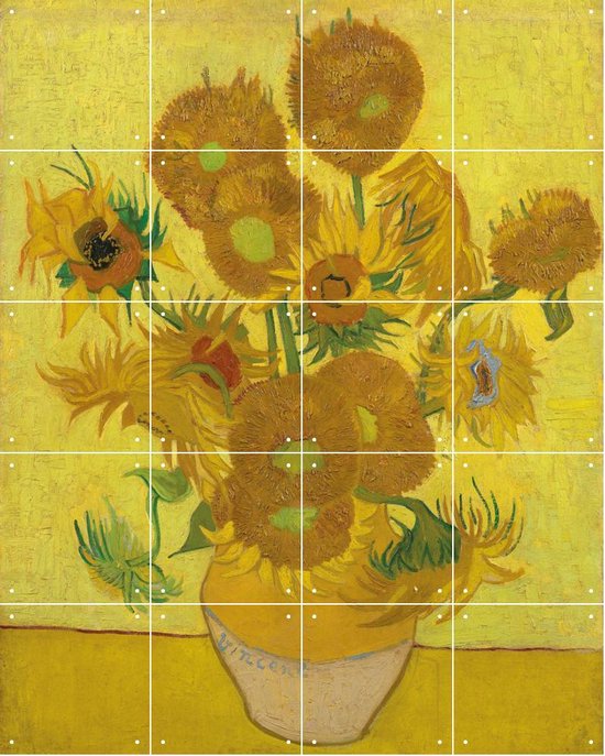 IXXI Zonnebloemen - Vincent van Gogh - Wanddecoratie - 100 x 80 cm