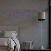 Stickerheld - Muursticker Always kiss me goodnight - Slaapkamer - Liefde - decoratie - Engelse Teksten - Mat Paars - 41.3x110.6cm