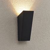 Lucande - LED wandlamp buiten - 1licht - aluminium, polycarbonaat - H: 17.1 cm - antraciet - Inclusief lichtbron