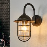 Lindby - Wandlamp buiten - 1licht - aluminium, glas - H: 34 cm - E27 - donkergrijs, helder