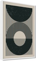 Akoestische panelen - Geluidsisolatie - Akoestische wandpanelen - Akoestisch schilderij AcousticPro® - paneel met grafisch element - Design 25 - Premium - 80X120 - Wit- Wanddecorat