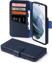 Samsung Galaxy S21 FE Hoesje - Luxe MobyDefend Wallet Bookcase - Blauw - GSM Hoesje - Telefoonhoesje Geschikt Voor Samsung Galaxy S21 FE