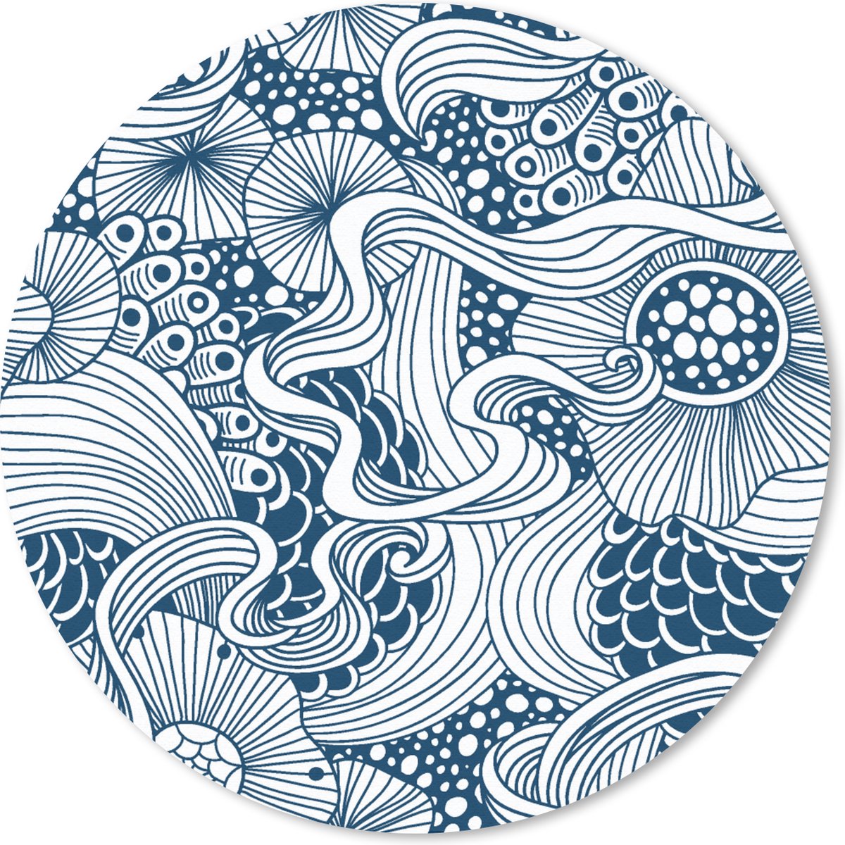 Muismat rond 30x30 cm - Mousepad Patroon - Bloemen - Botanisch - Ronde muismatten