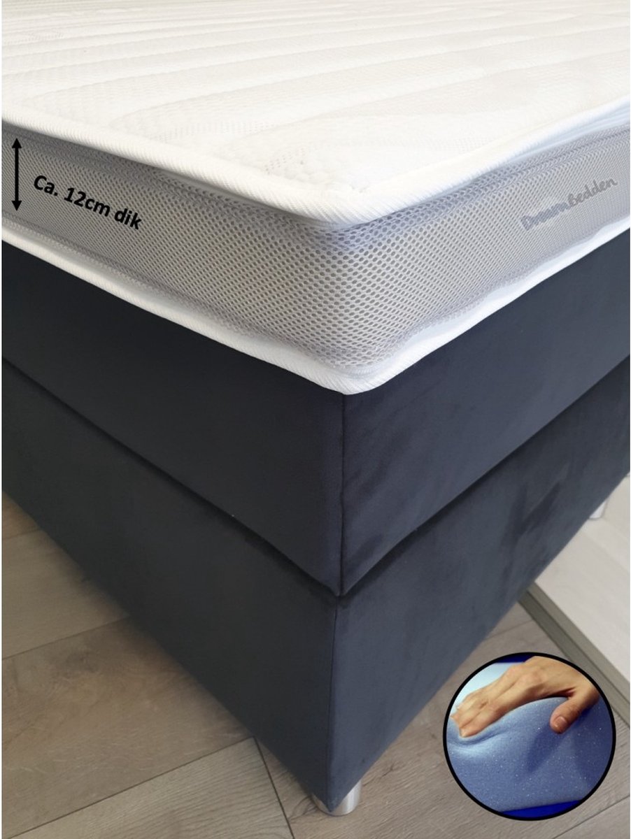 dreambedden Topper 80x220 - HR60 Koudschuim - Prestige Aegis - Anti Allergie - Flexibel & Ondersteunend - Ca. 12cm dik wit
