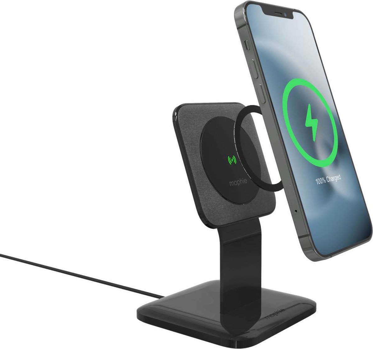 Suporte de secretária Mophie Charge Force com Qi Charge - Preto - GMS Store