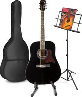 Bol.com Akoestische gitaar voor beginners - MAX SoloJam Western gitaar - Incl. gitaar standaard muziekstandaard gitaar stemappar... aanbieding