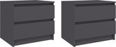Nachtkastjes 2 st 50x39x43,5 cm spaanplaat grijs