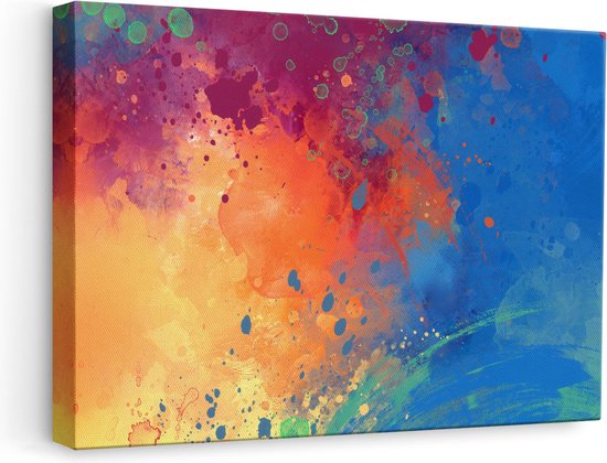Artaza Canvas Schilderij Abstracte Kunst - Waterkleuren Structuur - 60x40 - Foto Op Canvas - Canvas Print