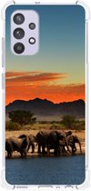 Coque Bumper -chocs Samsung Galaxy A32 4G | Coque pour téléphone A32 5G Enterprise Edition avec éléphants à bords transparents
