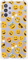 Hoesje met Tekst Geschikt voor Samsung Galaxy A32 4G | A32 5G Enterprise Editie Telefoonhoesje met doorzichtige rand Emoji