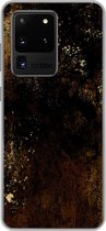 Geschikt voor Samsung Galaxy S20 Ultra hoesje - Goud - Luxe - Zwart - Siliconen Telefoonhoesje