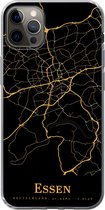 Geschikt voor iPhone 12 Pro Max hoesje - Essen - Kaart - Goud - Siliconen Telefoonhoesje