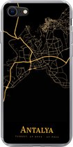 Geschikt voor iPhone 8 hoesje - Antalya - Kaart - Goud - Siliconen Telefoonhoesje
