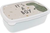 Broodtrommel Wit - Lunchbox - Brooddoos - Spreuken - Quotes - It's a boy - Baby - Kids - Kinderen - 18x12x6 cm - Volwassenen