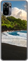 Geschikt voor Xiaomi Redmi Note 10 Pro hoesje - Een zwart zandstrand van Hawaii - Siliconen Telefoonhoesje