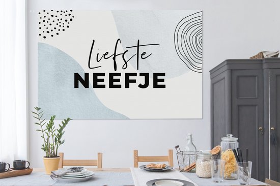 Tableau sur toile Proverbes - 'Cher cousin' - Citations - Pastel - 180x120 cm - Décoration murale XXL