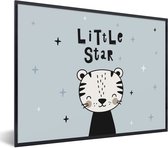 Fotolijst incl. Poster - Spreuken - Little star - Baby - Quotes - Kids - Kinderen - Jongens - Meiden - 80x60 cm - Posterlijst