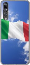 Geschikt voor Huawei P20 Pro hoesje - De vlag van Italië wappert in de lucht - Siliconen Telefoonhoesje