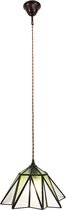 Clayre & Eef | Hanglamp Tiffany Transparant, Groen ø 31*107 cm E27/max 1*40W | 5LL-6222